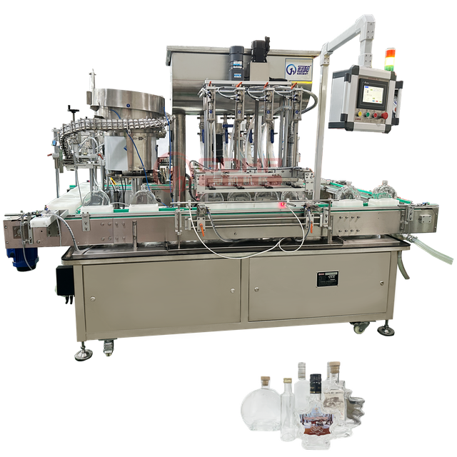 Automatic High Precision Wine Glass Bottle Liquid Filling And Capping Machine for Wine Brandy Whiskey