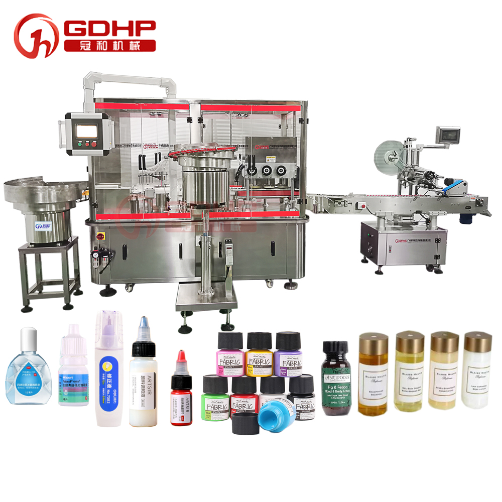 High speed liquid filler automatic bottle filling capping labeling and sealing machine filling line