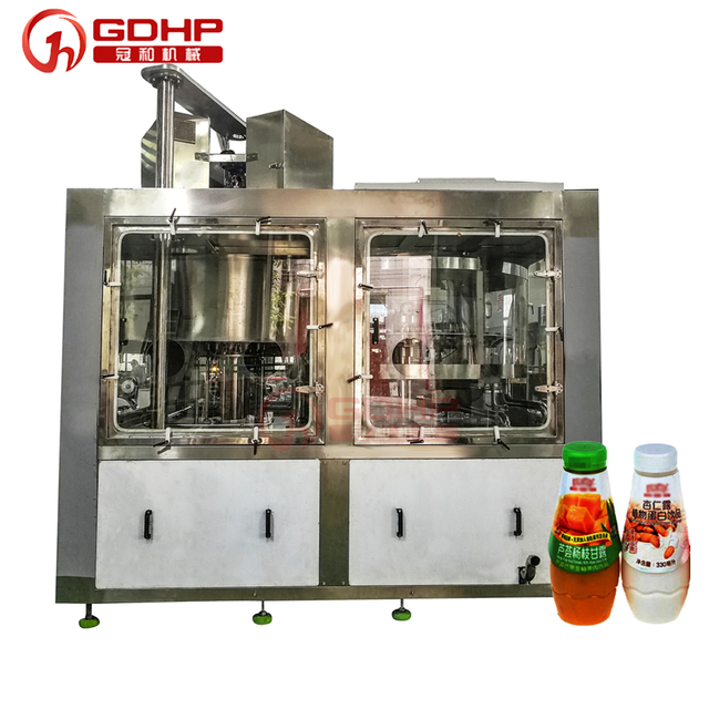 Pulp milk beverage bottle cleaning bottle high speed rotary fruit juice filling packing machine