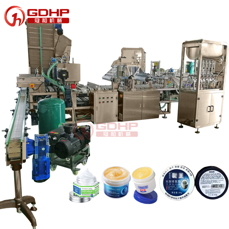 Cream filling machine, film sealer, capping and labeling machine production line