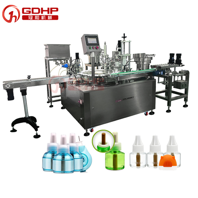 Essential oil, mosquito repellent liquid, aromatherapy filling machine with cotton core assembly