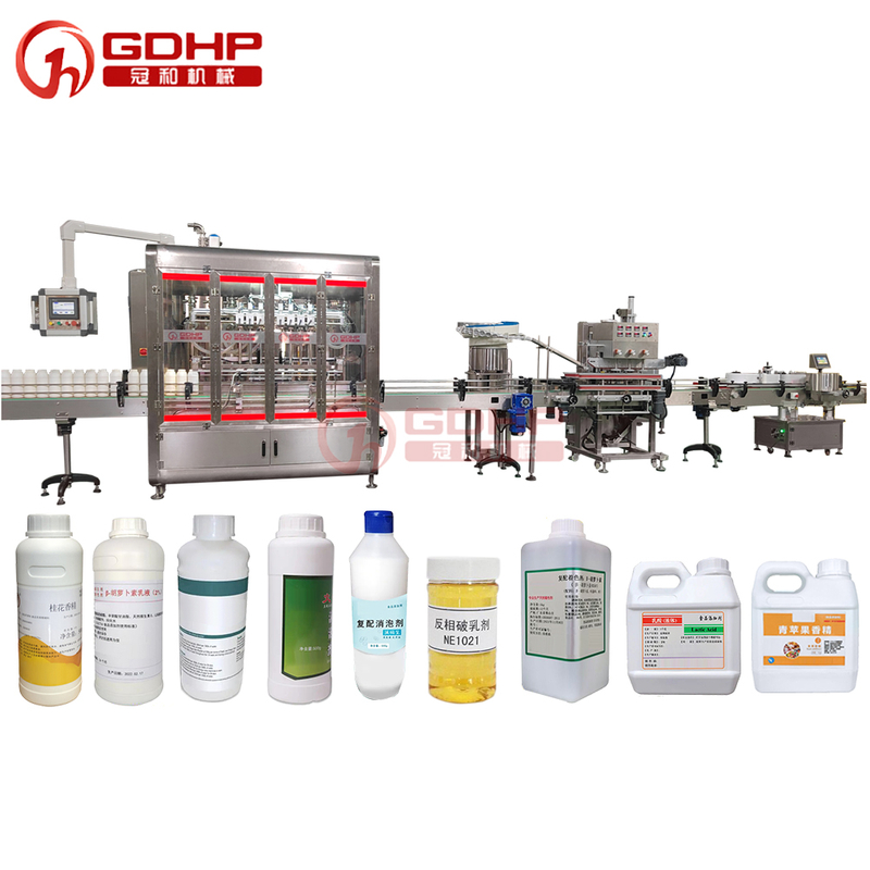 4000 BPH Full Automatic Filling Machine Capping for Chemicals Food Additive Pesticide Bottle Corrosive Liquid Customization