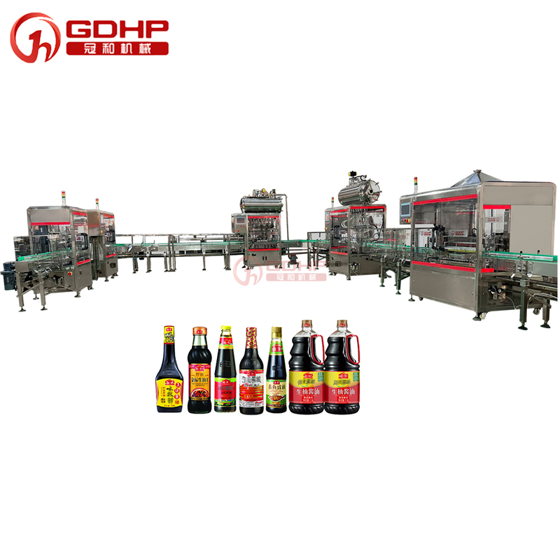 Soy Sauce Filling Vacuum Capping And Labeling Production Line