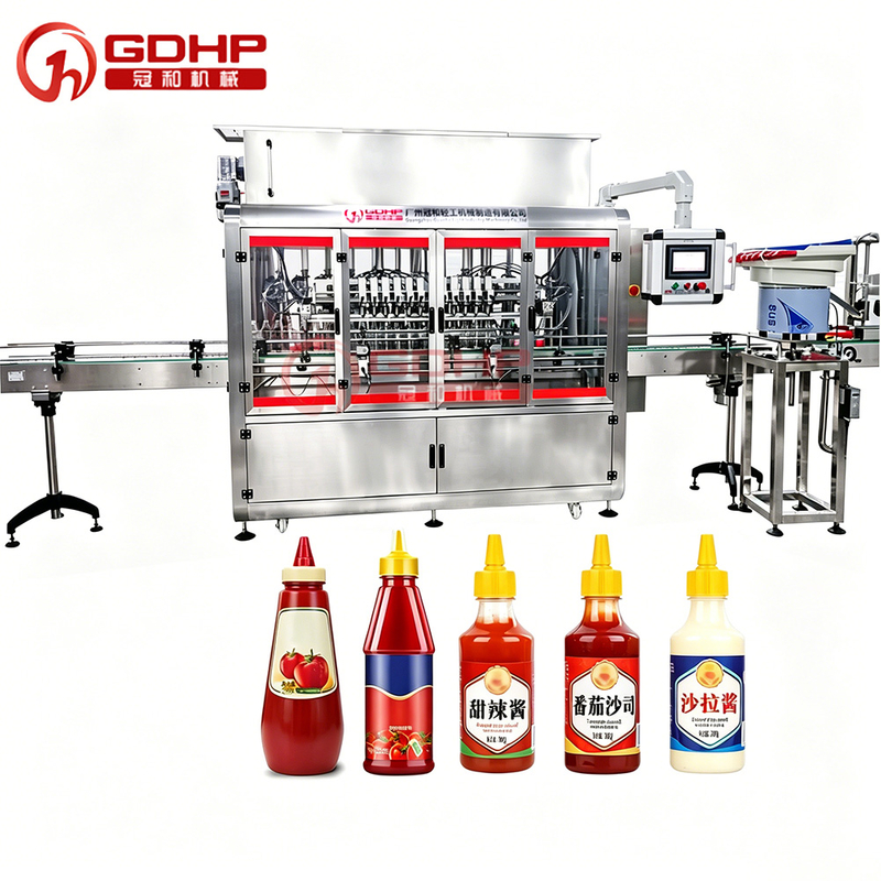 Sauce Ketchup Jam Jar Lotion Cosmetic Cream Shampoo Honey Bottle Liquid Paste Filling Machine