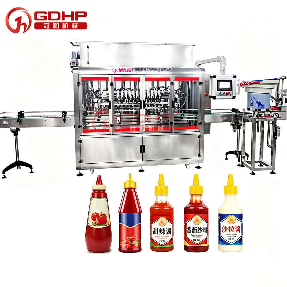 Sauce Ketchup Jam Jar Lotion Cosmetic Cream Shampoo Honey Bottle Liquid Paste Filling Machine