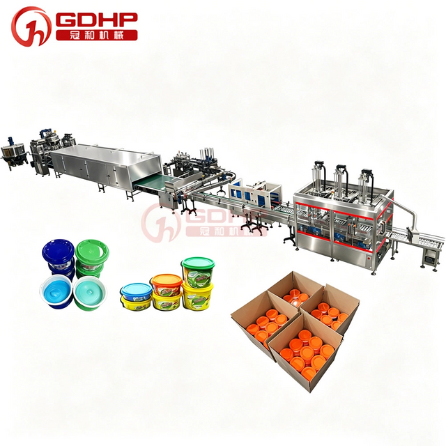 Dishwashing paste hot filling and cold pressing capping production line