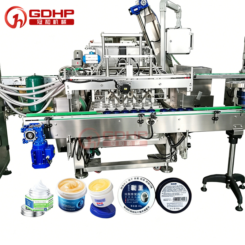 Cream filling machine, film sealer, capping and labeling machine production line