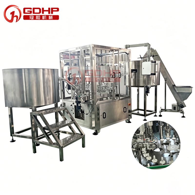 Automatic double station essence oil filling and capping machine cosmetic filling machine