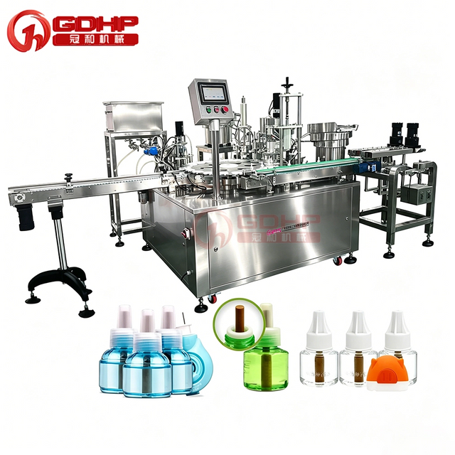 Essential oil, mosquito repellent liquid, aromatherapy filling machine with cotton core assembly
