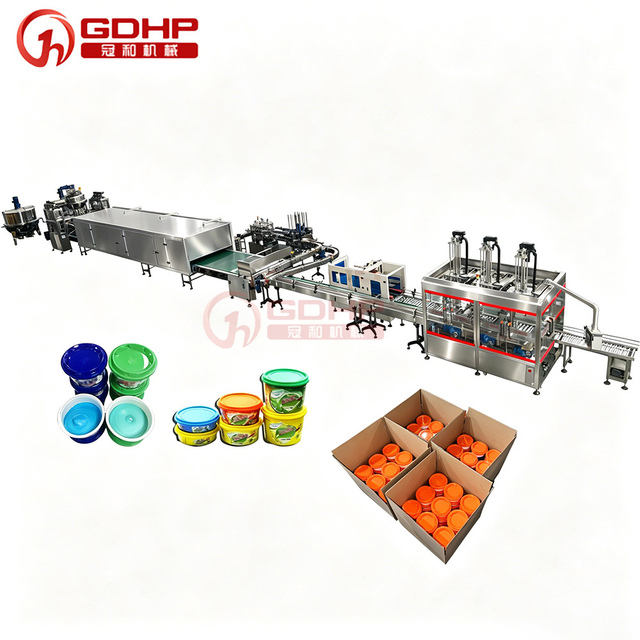 Dishwashing paste hot filling and cold pressing capping production line