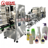 Daily chemical flat bottle shrink film filling and capping packing machine