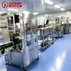 Daily chemical flat bottle shrink film filling and capping packing machine
